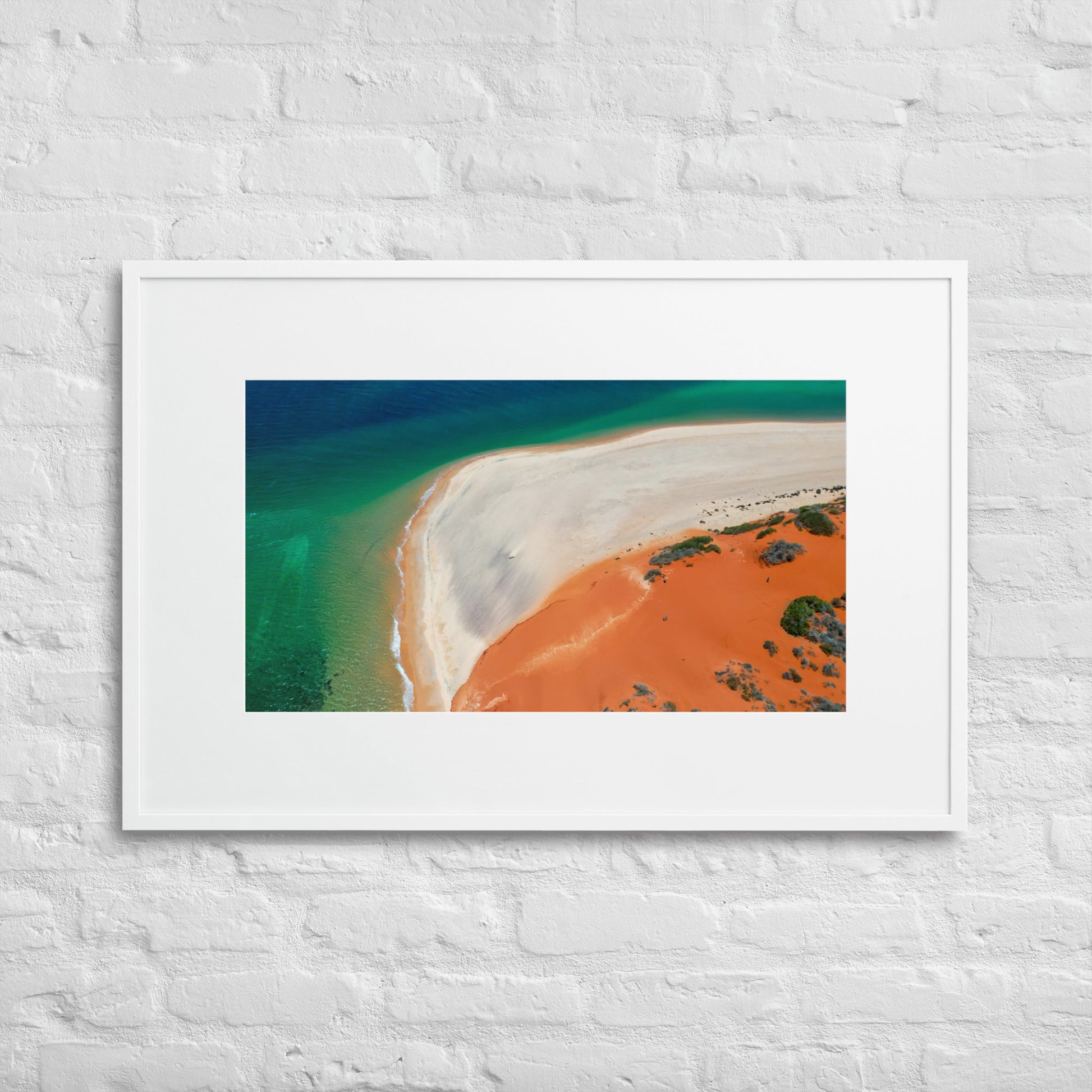 Cape Peron Shark Bay from above -Matte Paper Framed Poster With Mat - Jamie Van Jones#Nature#