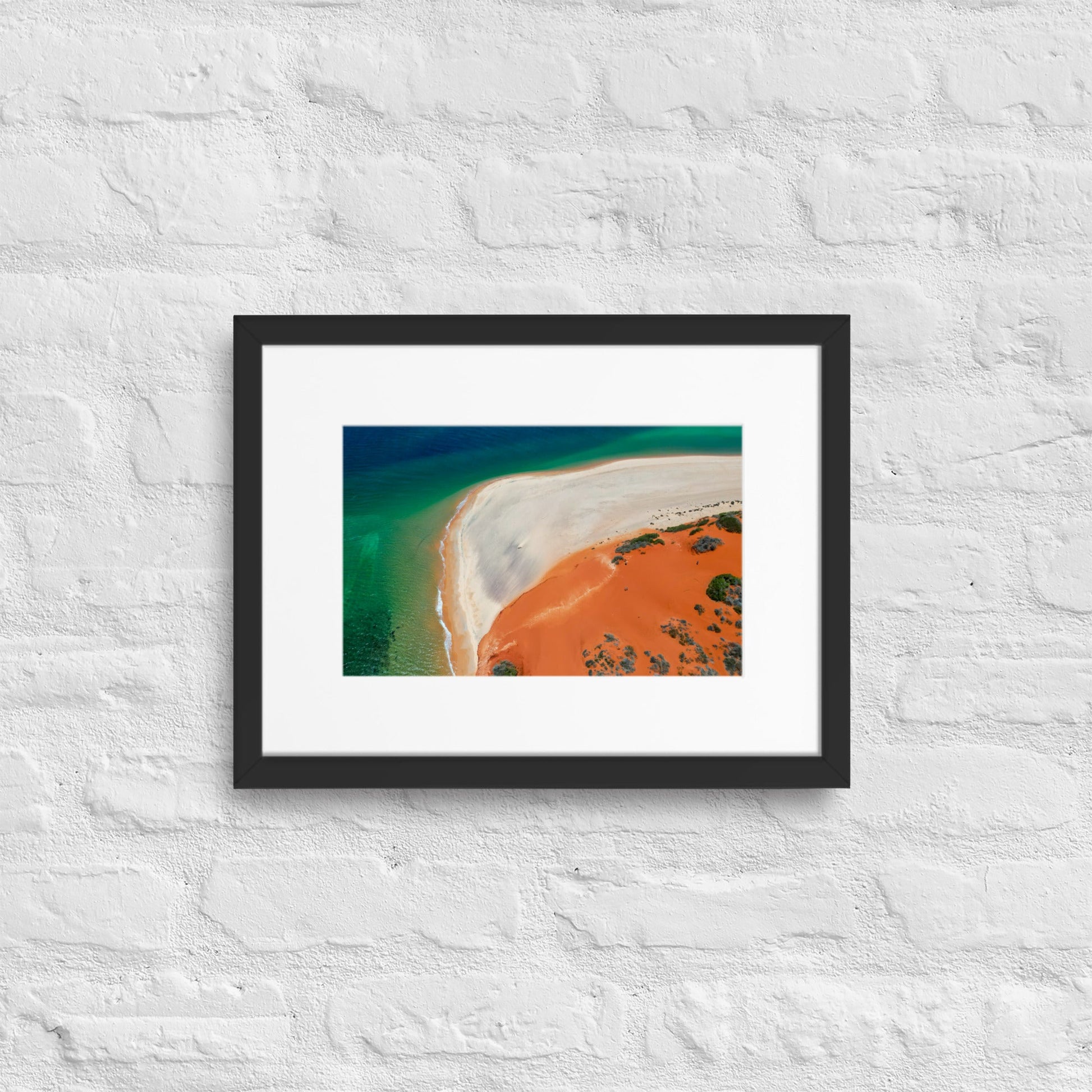 Cape Peron Shark Bay from above -Matte Paper Framed Poster With Mat - Jamie Van Jones#Nature#