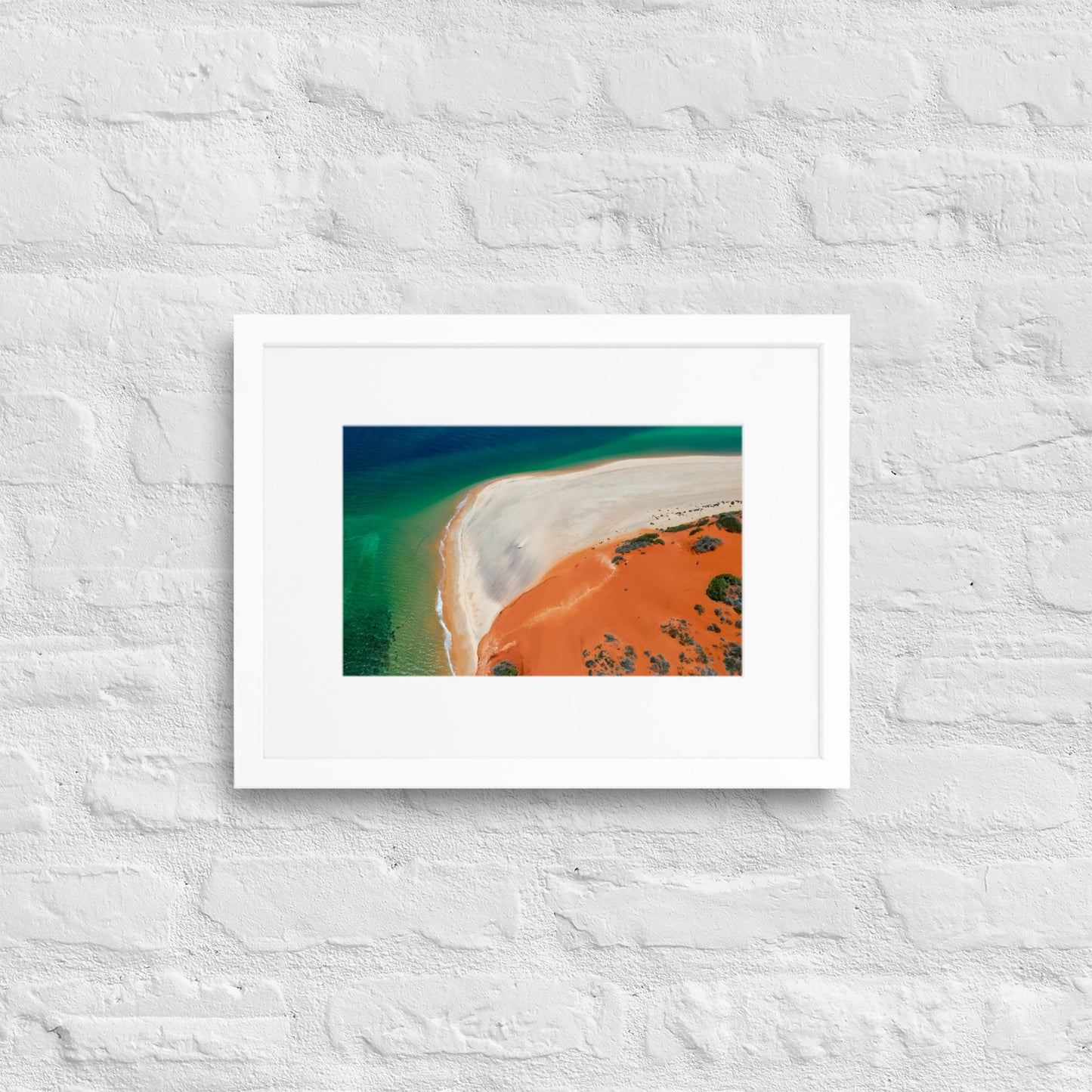 Cape Peron Shark Bay from above -Matte Paper Framed Poster With Mat - Jamie Van Jones#Nature#