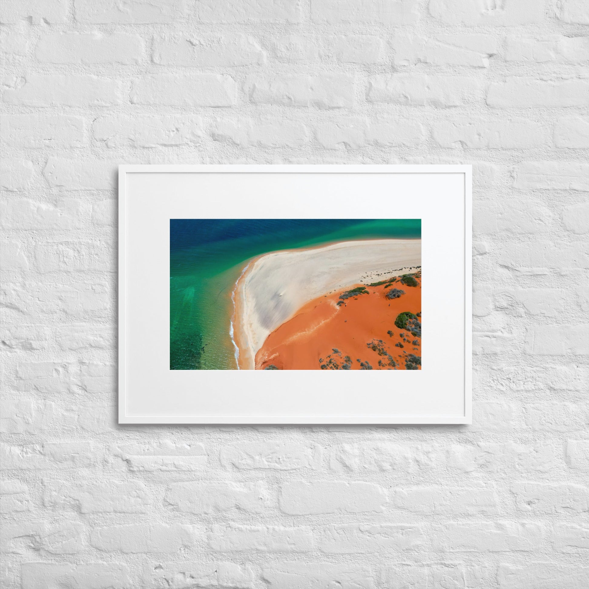 Cape Peron Shark Bay from above -Matte Paper Framed Poster With Mat - Jamie Van Jones#Nature#