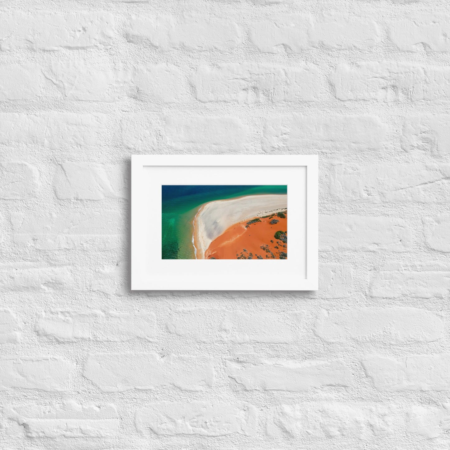 Cape Peron Shark Bay from above -Matte Paper Framed Poster With Mat - Jamie Van Jones#Nature#