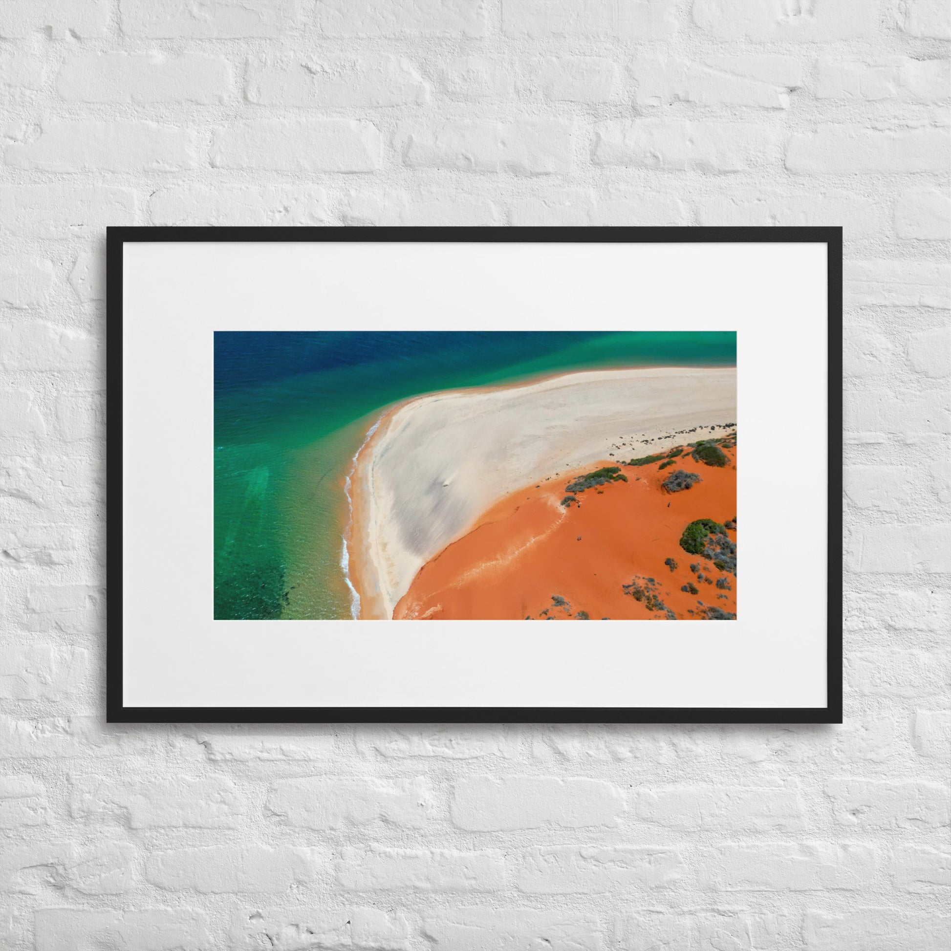 Cape Peron Shark Bay from above -Matte Paper Framed Poster With Mat - Jamie Van Jones#Nature#