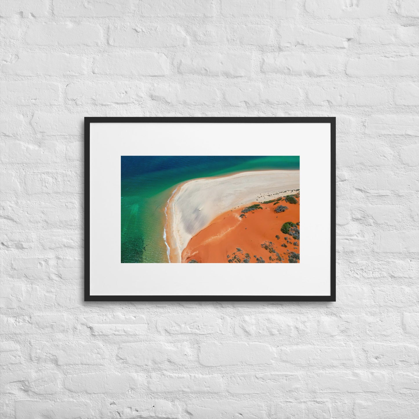 Cape Peron Shark Bay from above -Matte Paper Framed Poster With Mat - Jamie Van Jones#Nature#