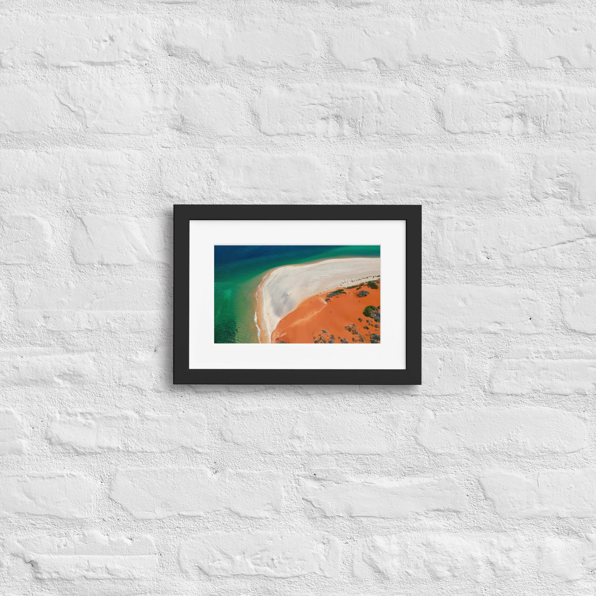 Cape Peron Shark Bay from above -Matte Paper Framed Poster With Mat - Jamie Van Jones#Nature#