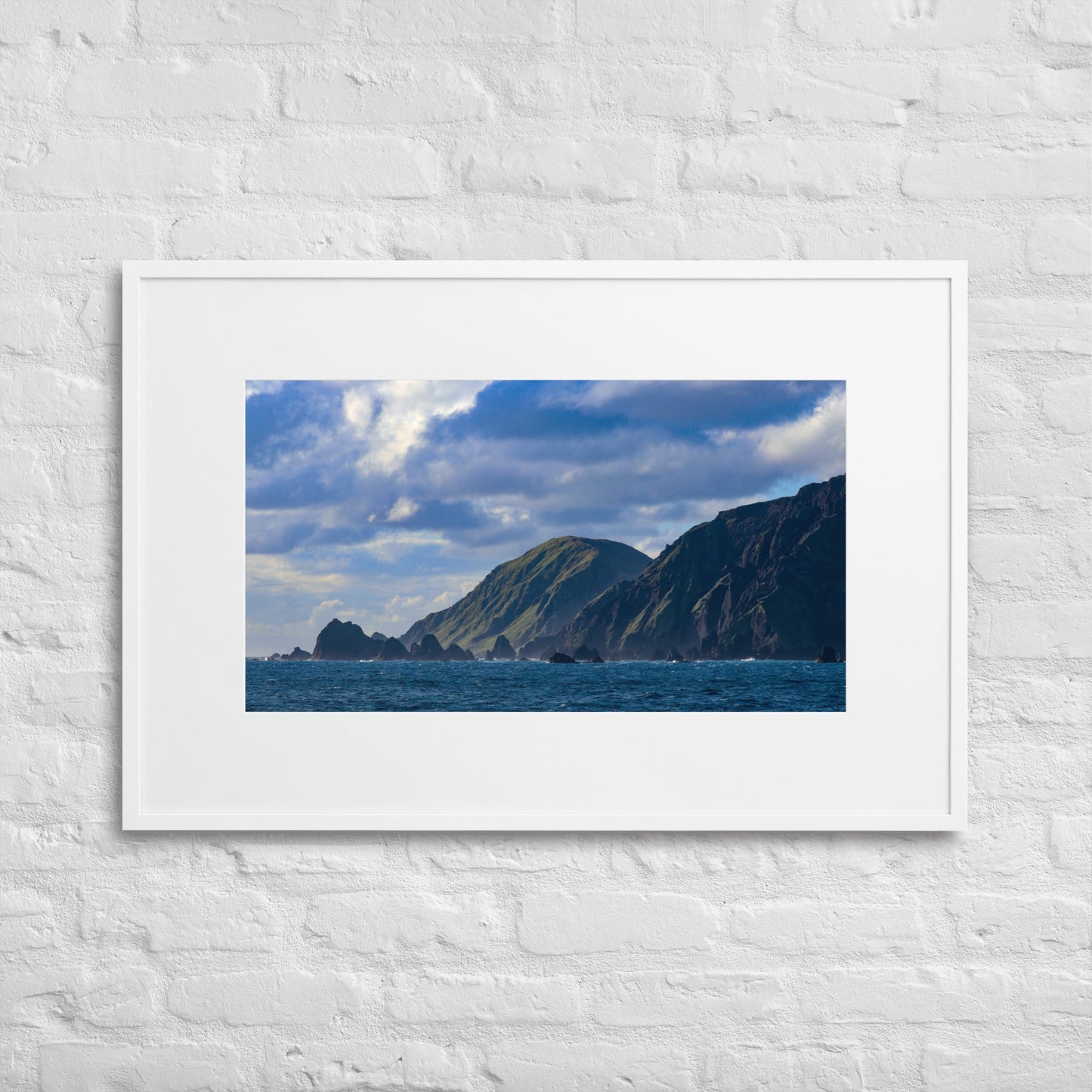 Macquarie Island from the Water Matte Paper Framed Poster With Mat - Jamie Van Jones#Nature#