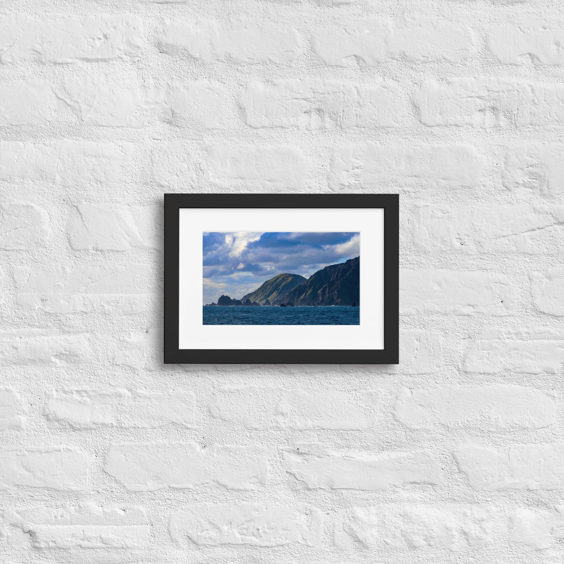 Macquarie Island from the Water Matte Paper Framed Poster With Mat - Jamie Van Jones#Nature#