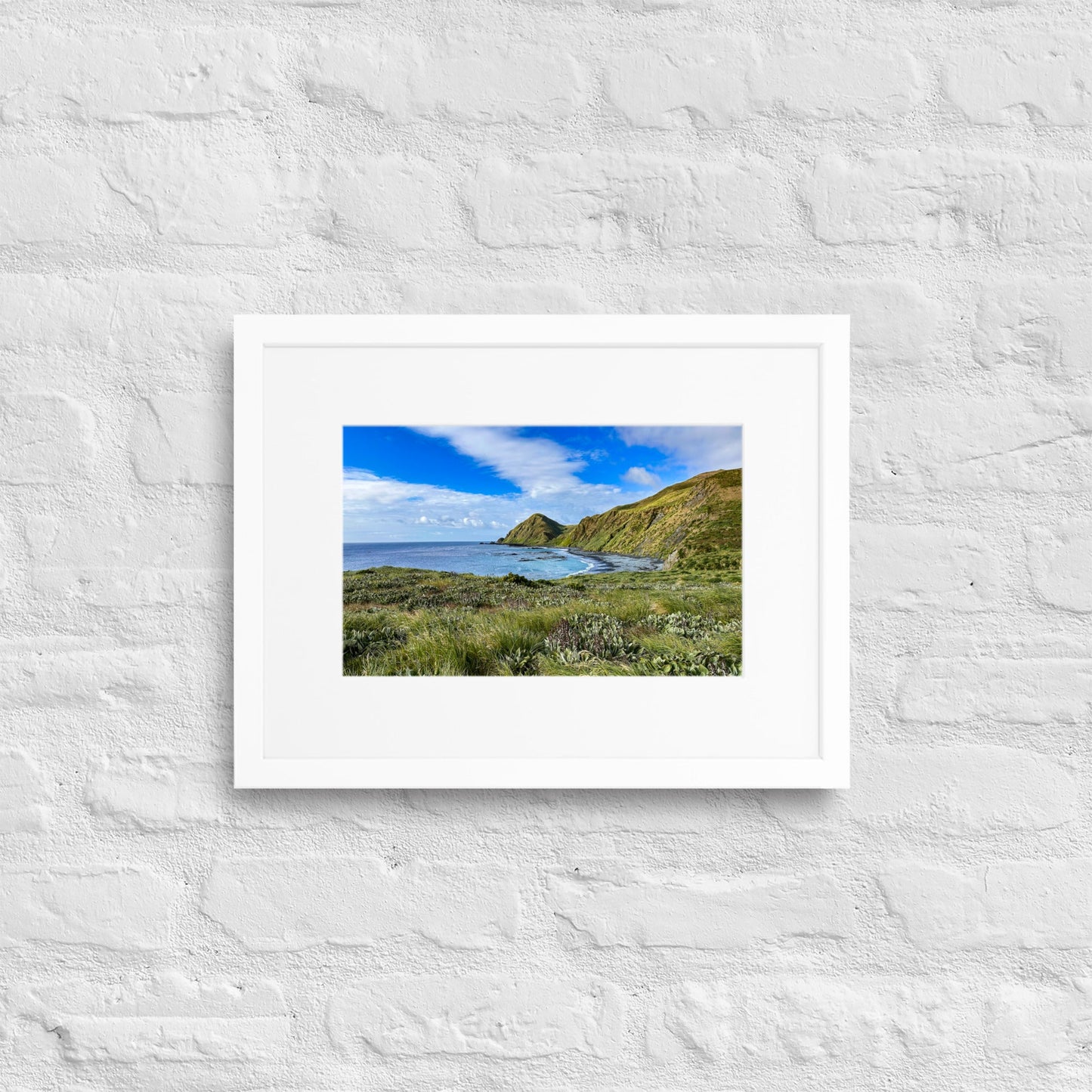 Sandy Bay in Sunshine - Matte Paper Framed Poster With Mat - Jamie Van Jones#Nature#