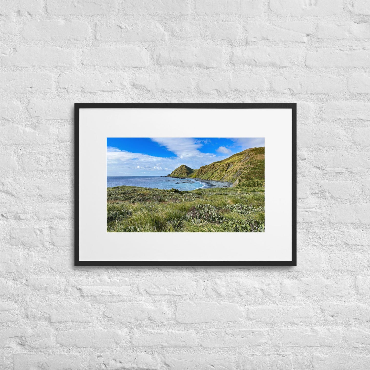 Sandy Bay in Sunshine - Matte Paper Framed Poster With Mat - Jamie Van Jones#Nature#