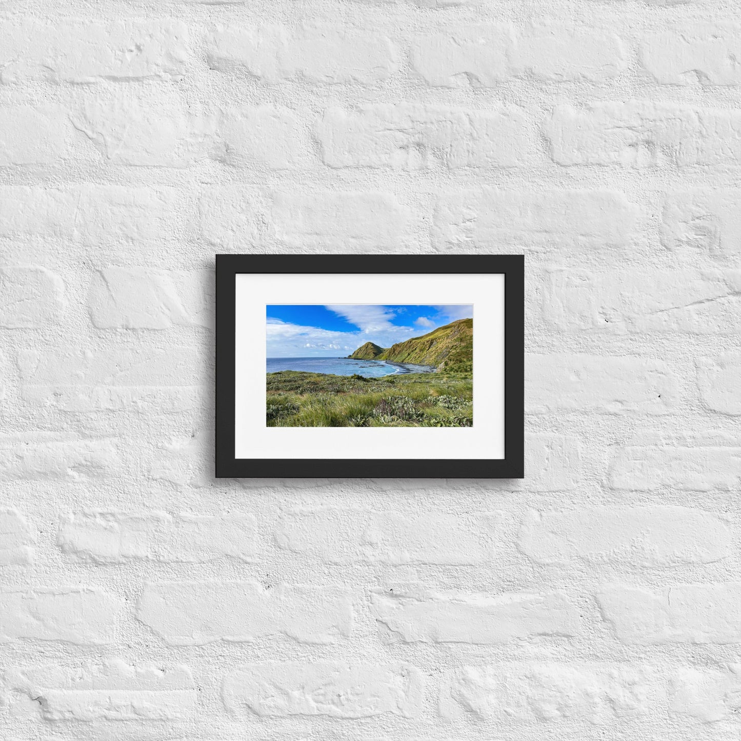 Sandy Bay in Sunshine - Matte Paper Framed Poster With Mat - Jamie Van Jones#Nature#