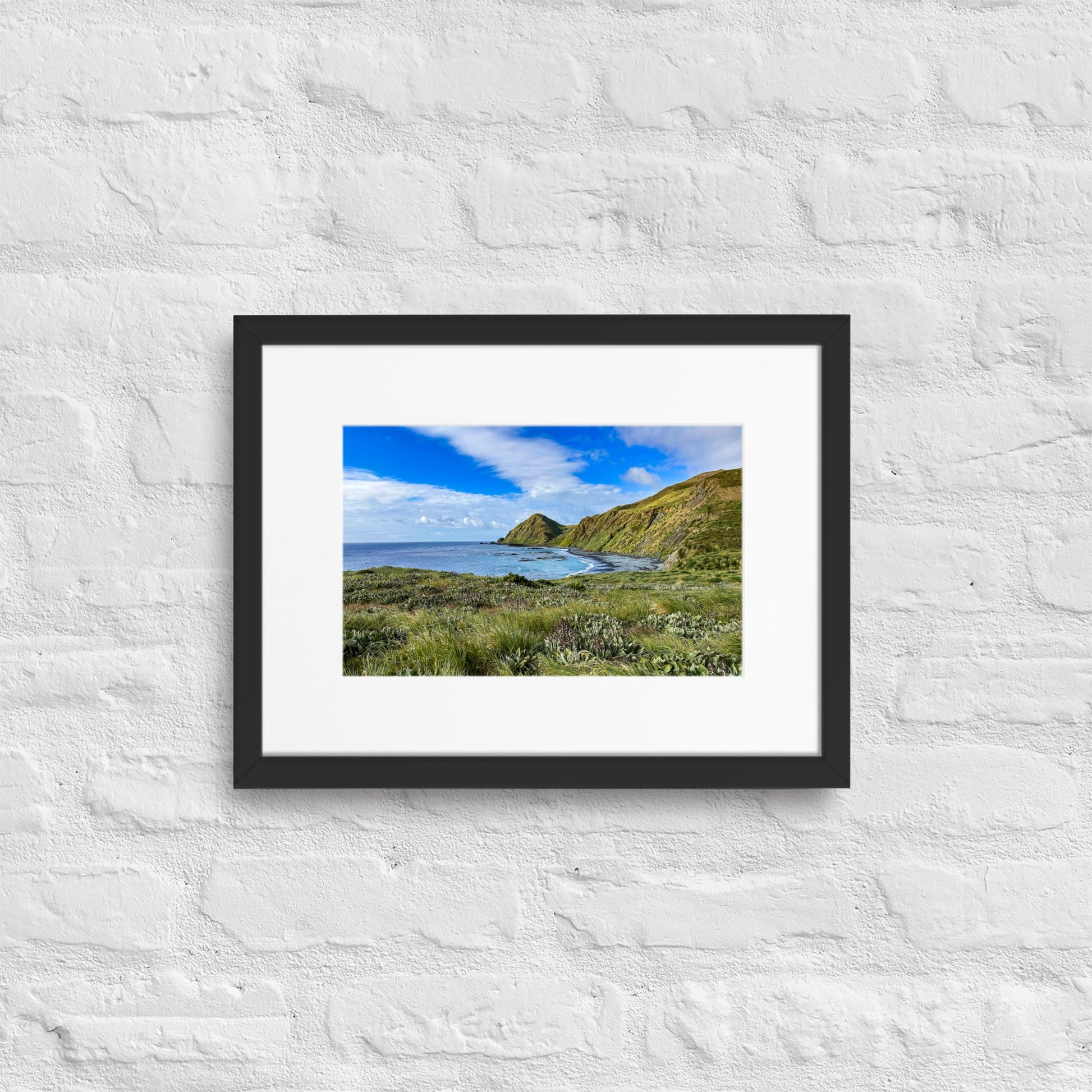 Sandy Bay in Sunshine - Matte Paper Framed Poster With Mat - Jamie Van Jones#Nature#